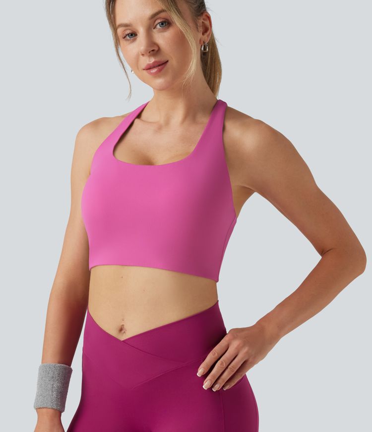 SoftlyZero™ Light Support U-Neck Yoga Sports Bra with Built-in Bra for DD-F Cups SoftlyZero™ Light Support U-Neck Yoga Sports Bra with Built-in Bra for DD-F Cups