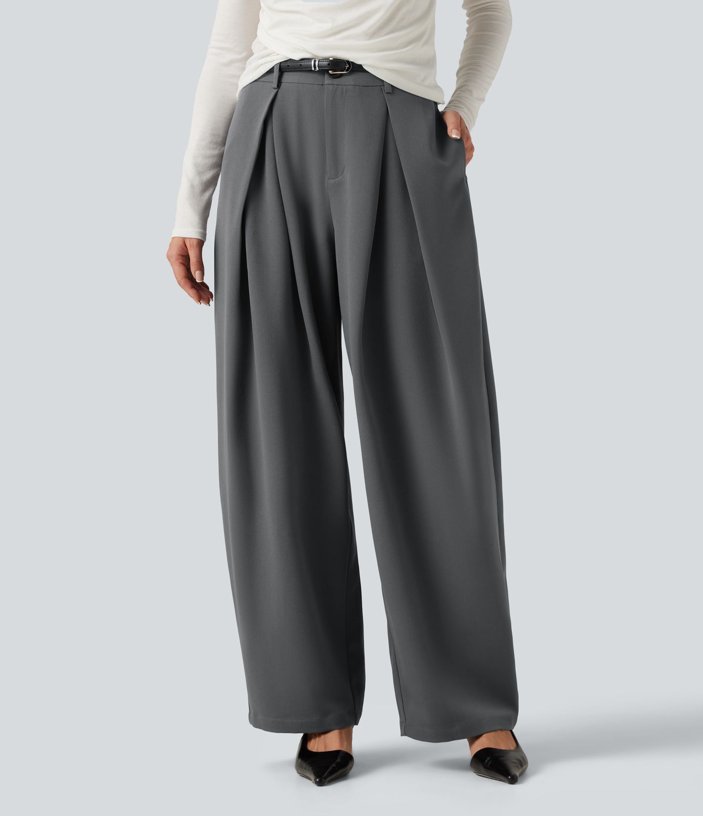 High Waisted Baggy Work Pants with Pockets High Waisted Baggy Work Pants with Pockets