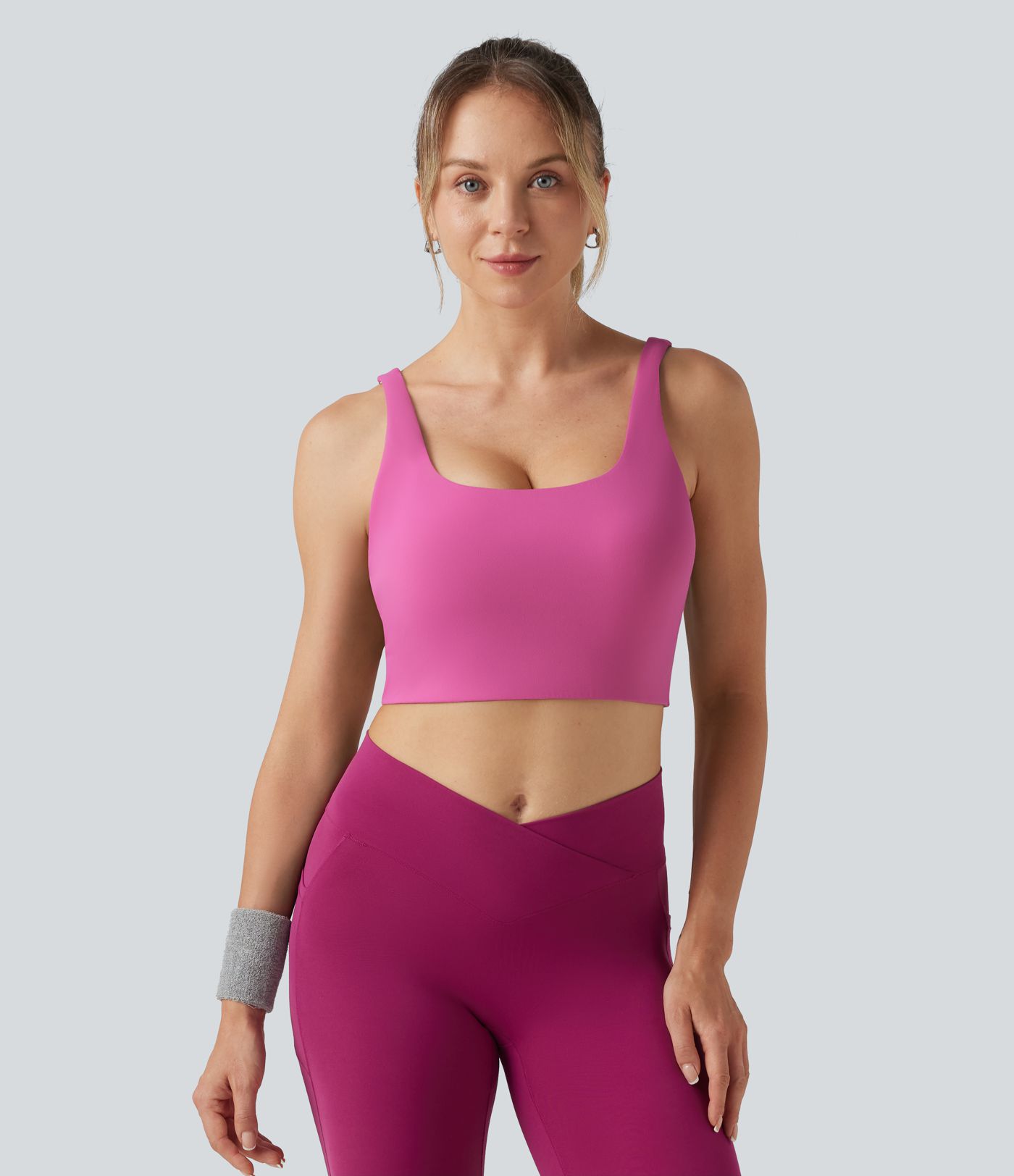 SoftlyZero™ Light Support U-Neck Yoga Sports Bra with Built-in Bra for DD-F Cups SoftlyZero™ Light Support U-Neck Yoga Sports Bra with Built-in Bra for DD-F Cups