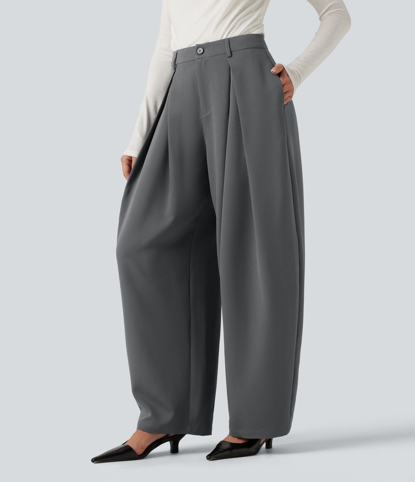 High Waisted Baggy Work Pants with Pockets High Waisted Baggy Work Pants with Pockets
