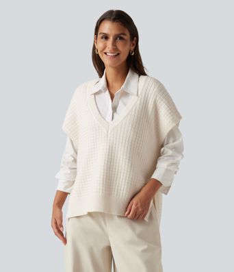 Deep V Neck Casual Sweater Vest Deep V Neck Casual Sweater Vest