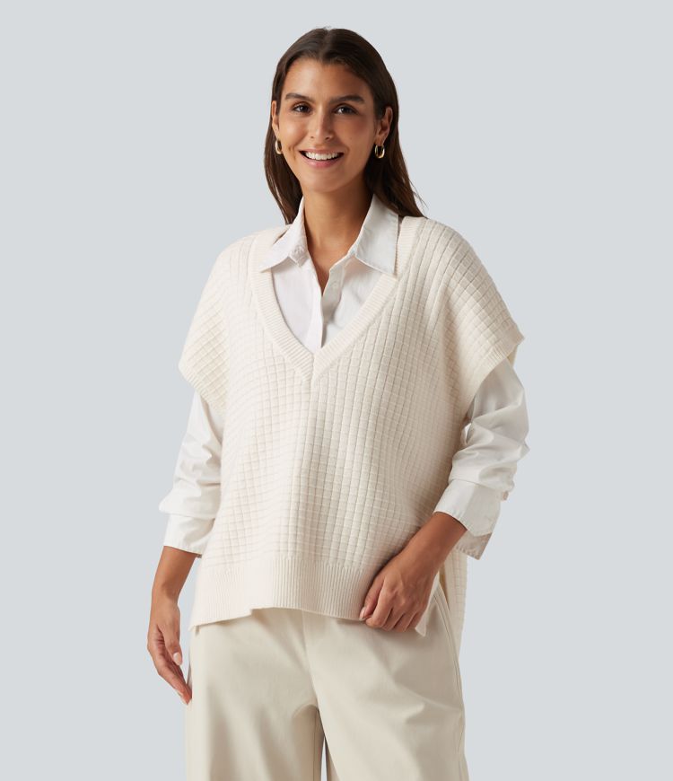 Deep V Neck Casual Sweater Vest Deep V Neck Casual Sweater Vest