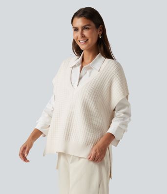 Deep V Neck Casual Sweater Vest Deep V Neck Casual Sweater Vest