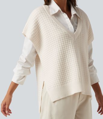 Deep V Neck Casual Sweater Vest Deep V Neck Casual Sweater Vest