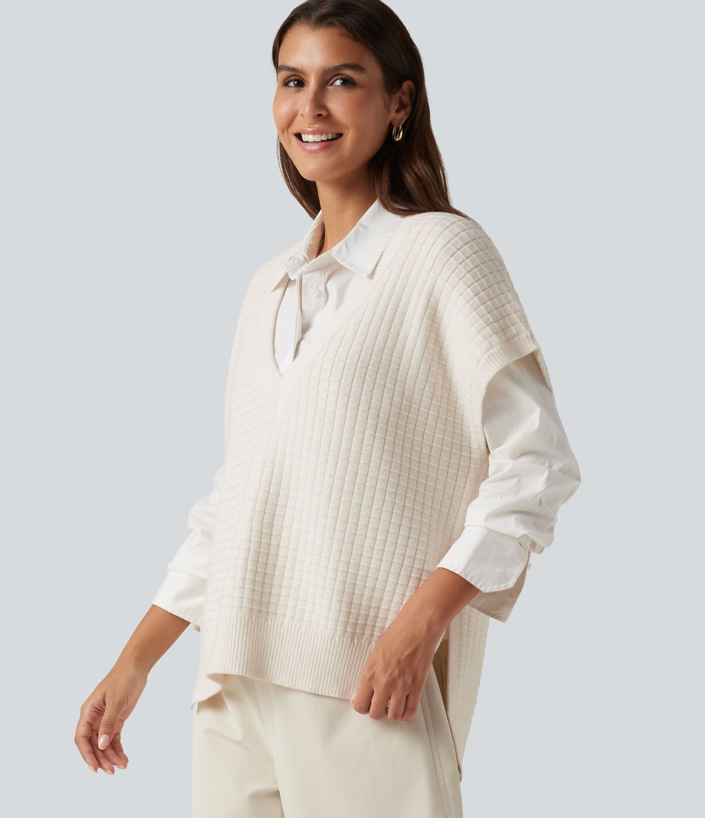 Deep V Neck Casual Sweater Vest Deep V Neck Casual Sweater Vest