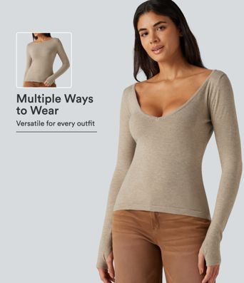 Lässiger Pullover mit V-Ausschnitt und langen Ärmeln - slim fit