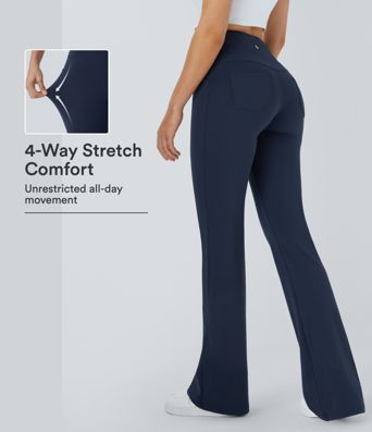 High Waisted Back Pocket Flare Yoga Leggings