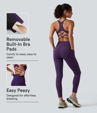 Halara UltraSculpt™ Built-in Bra Tummy Control Workout Jumpsuit with Pockets-Easy Peezy Edition Halara UltraSculpt™ Built-in Bra Tummy Control Workout Jumpsuit with Pockets-Easy Peezy Edition