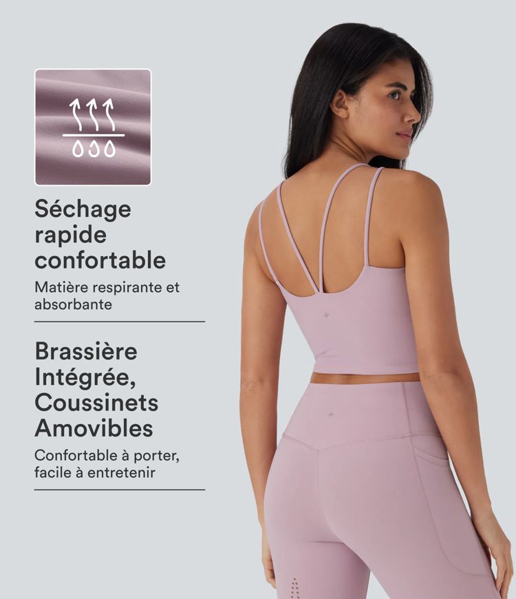 Débardeur de yoga court Halara UltraSculpt™ Cool dos nu à séchage rapide - UPF50+ Débardeur de yoga court Halara UltraSculpt™ Cool dos nu à séchage rapide - UPF50+