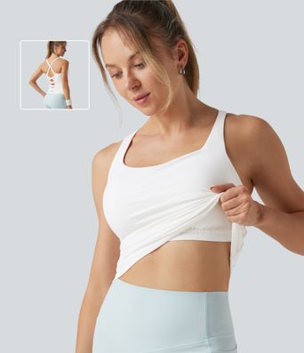 U Neck Built-in Bra Running Tank Top DD-F Cups U Neck Built-in Bra Running Tank Top DD-F Cups