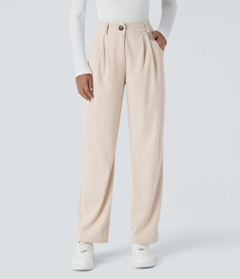 Mid Rise Zipper Pocket Corduroy Casual Pants