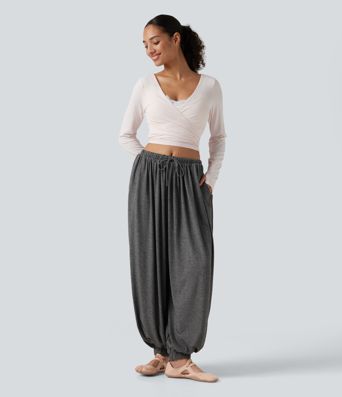 Mid Rise Drawstring Dance Joggers with Pockets