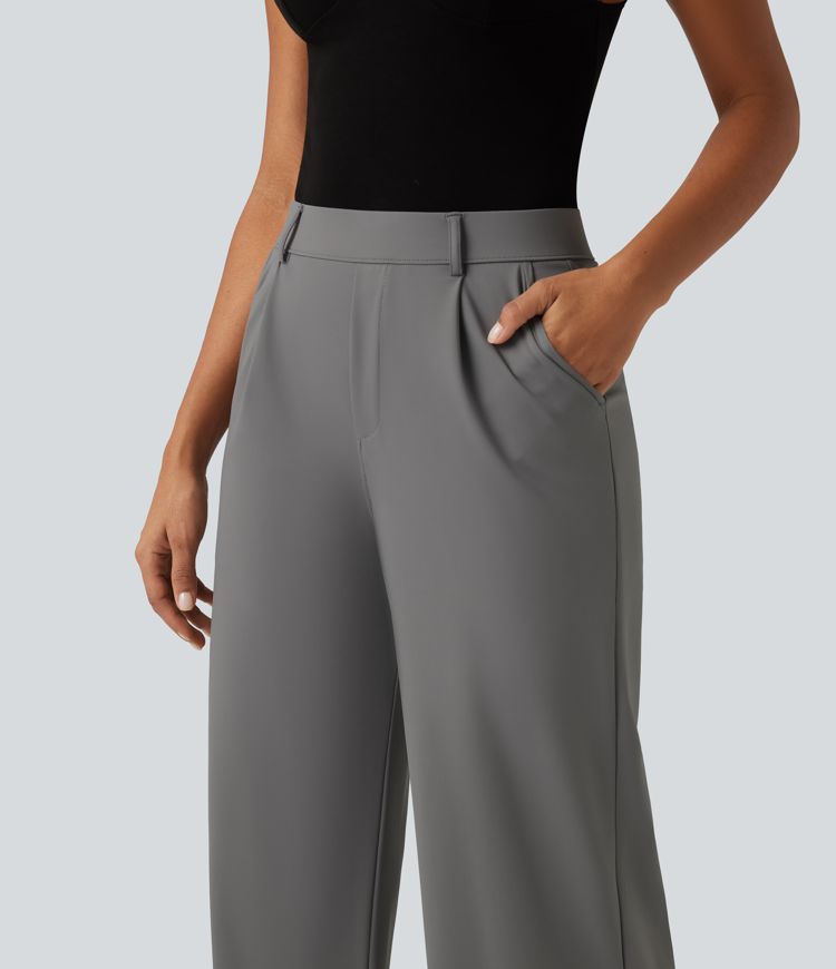 Patitoff™ 2.0 Pet Hair Resistant High Waisted Straight Leg Work Pants with Pockets