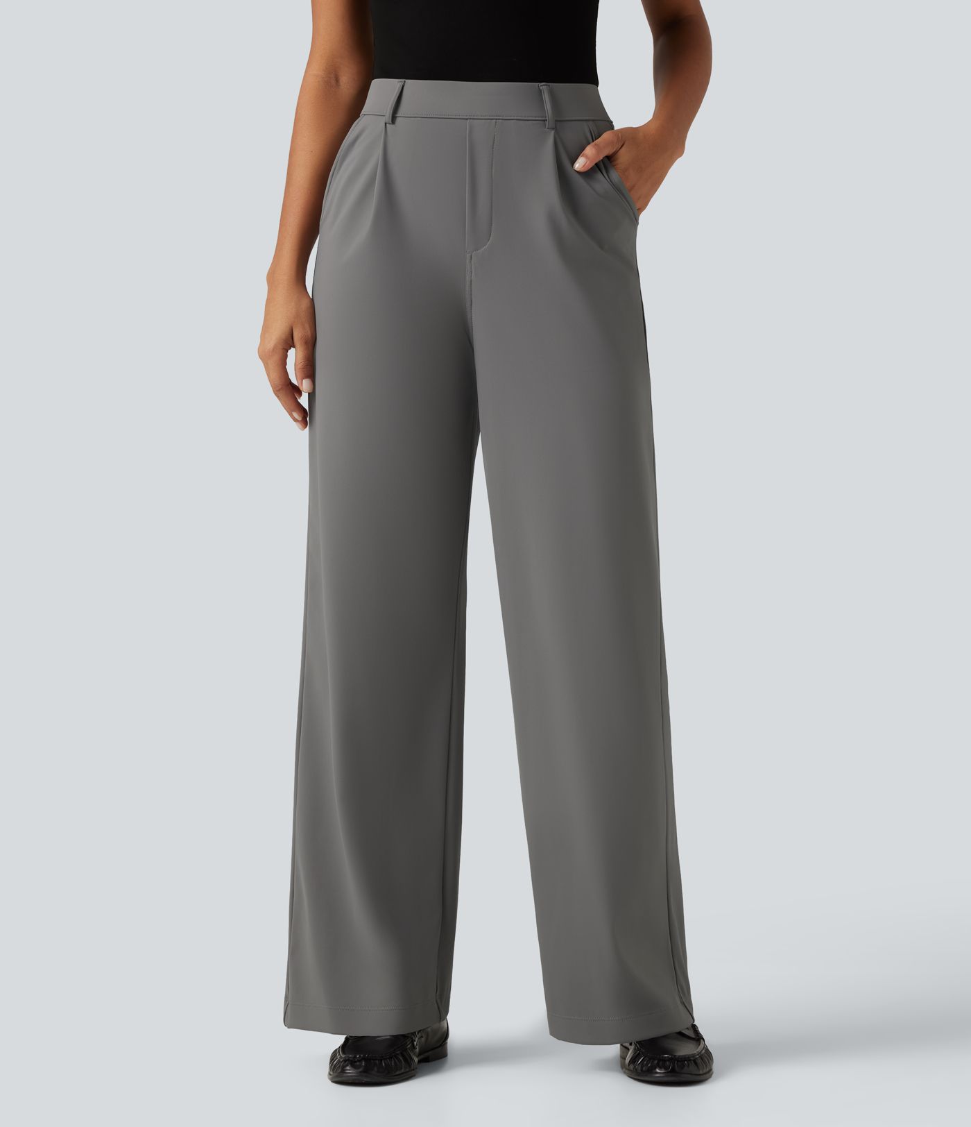 Patitoff™ 2.0 Pet Hair Resistant High Waisted Straight Leg Work Pants with Pockets