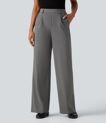 Patitoff™ 2.0 Pet Hair Resistant High Waisted Straight Leg Work Pants with Pockets