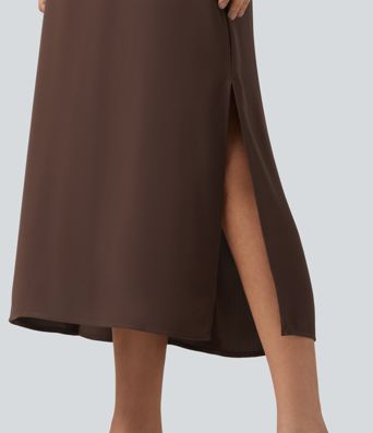 Boat Neck Cap Sleeve Midi Work Dress with Pockets