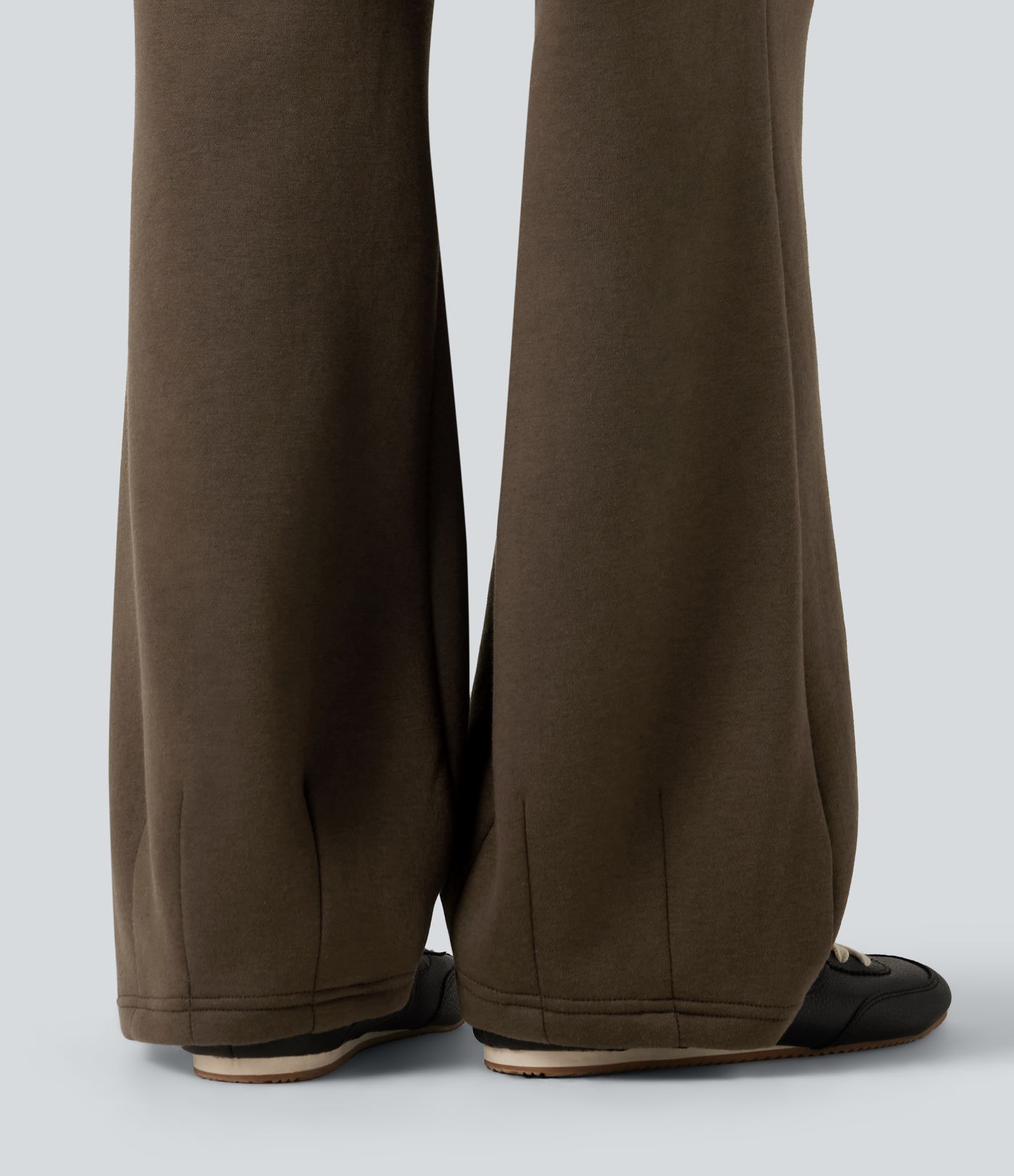 Mid Rise Drawstring Bootcut Fleece Casual Sweatpants with Pockets