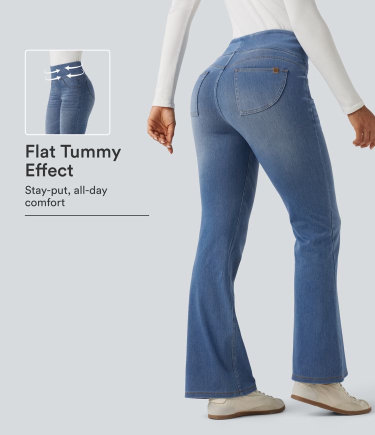 Halara Flex™ High Waisted Tummy Control Bootcut Casual Jeans with Pockets Halara Flex™ High Waisted Tummy Control Bootcut Casual Jeans with Pockets