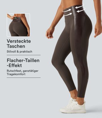 Halara UltraSculpt™ - Yoga-Leggings mit hohem Bund, Stretch-PU, Bundtasche und Bauchkontrolle Halara UltraSculpt™ - Yoga-Leggings mit hohem Bund, Stretch-PU, Bundtasche und Bauchkontrolle