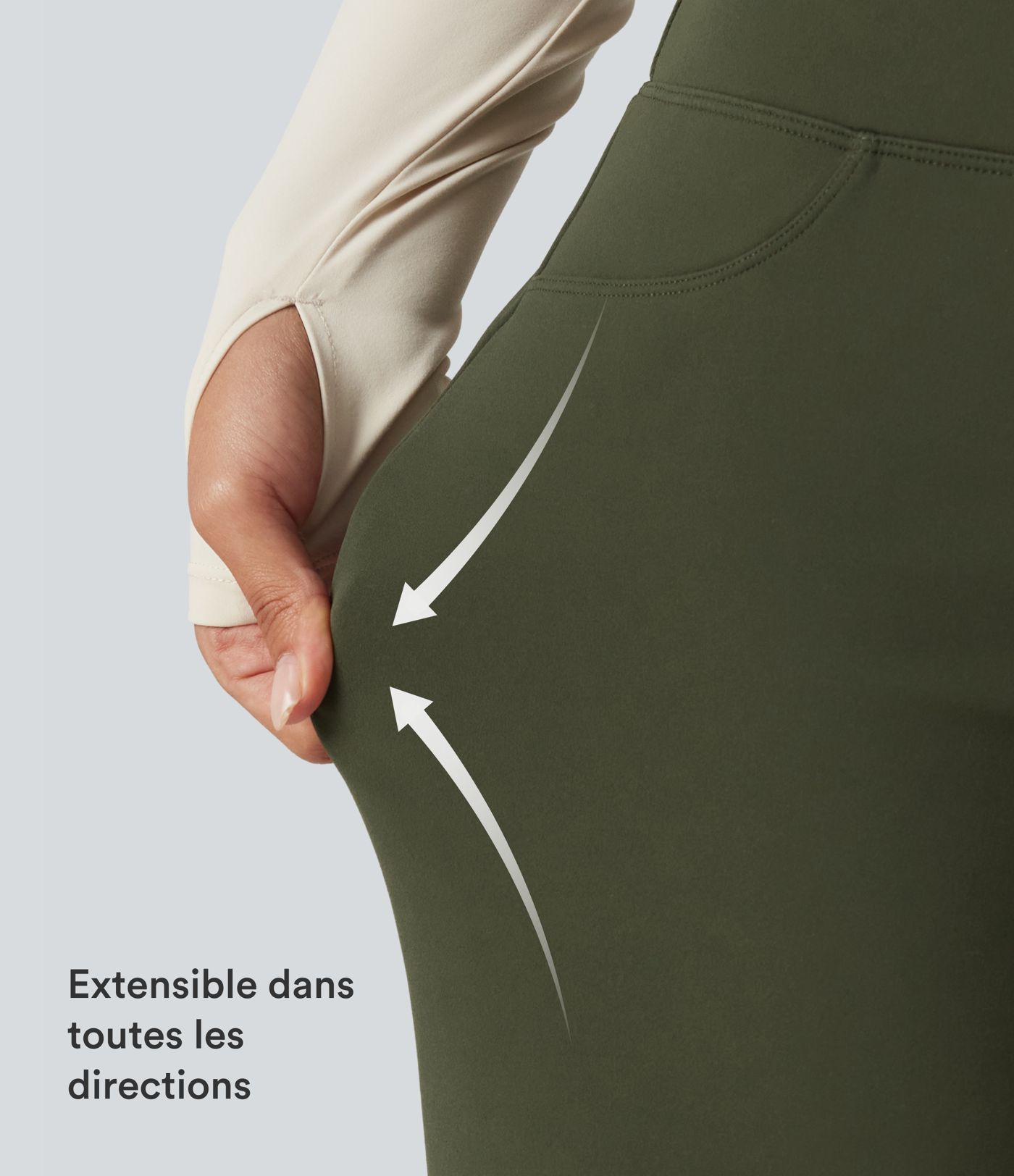 Pantalon de yoga en polaire taille haute gainant coupe droite avec poches Pantalon de yoga en polaire taille haute gainant coupe droite avec poches