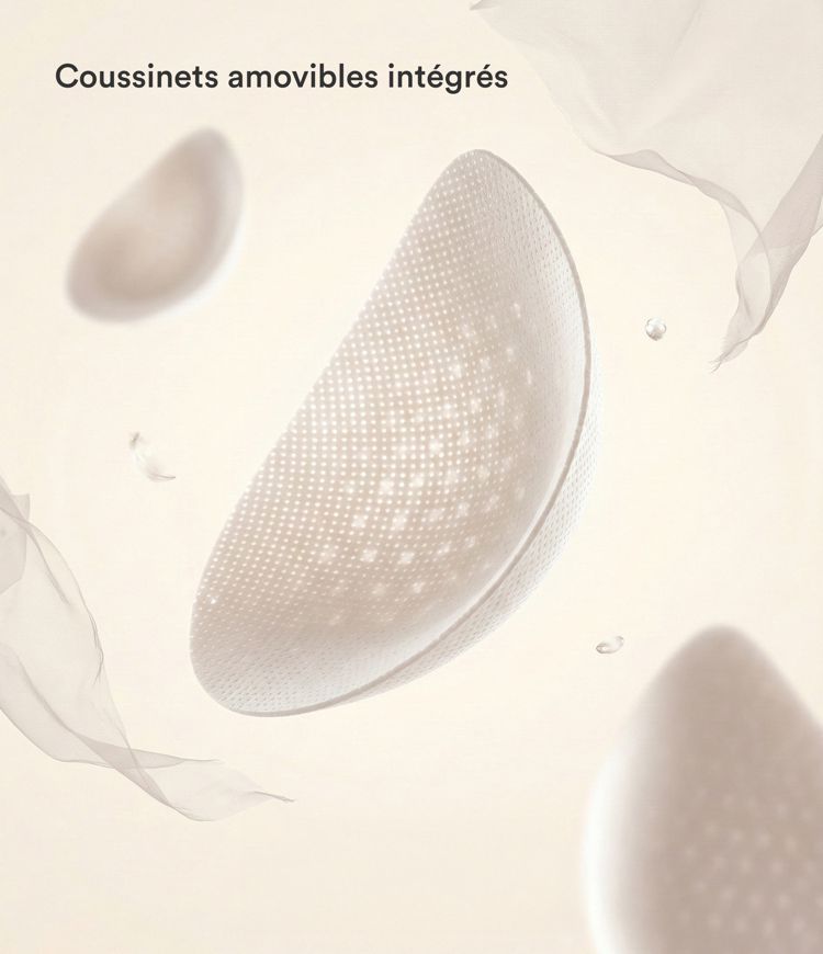 Haut de danse à épaules dénudées, manches courtes et coussinets amovibles, bonnets B à E