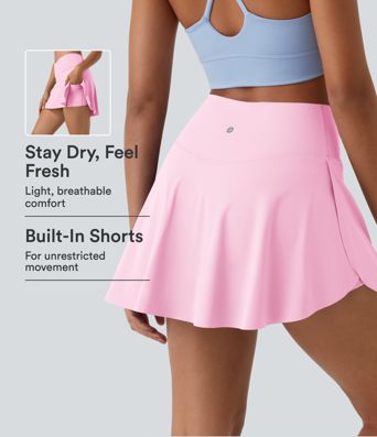 Everyday SoftlyZero™ Airy Crossover 2-in-1 Side Pocket InstantCool Mini Tennis Skirt-Lucid