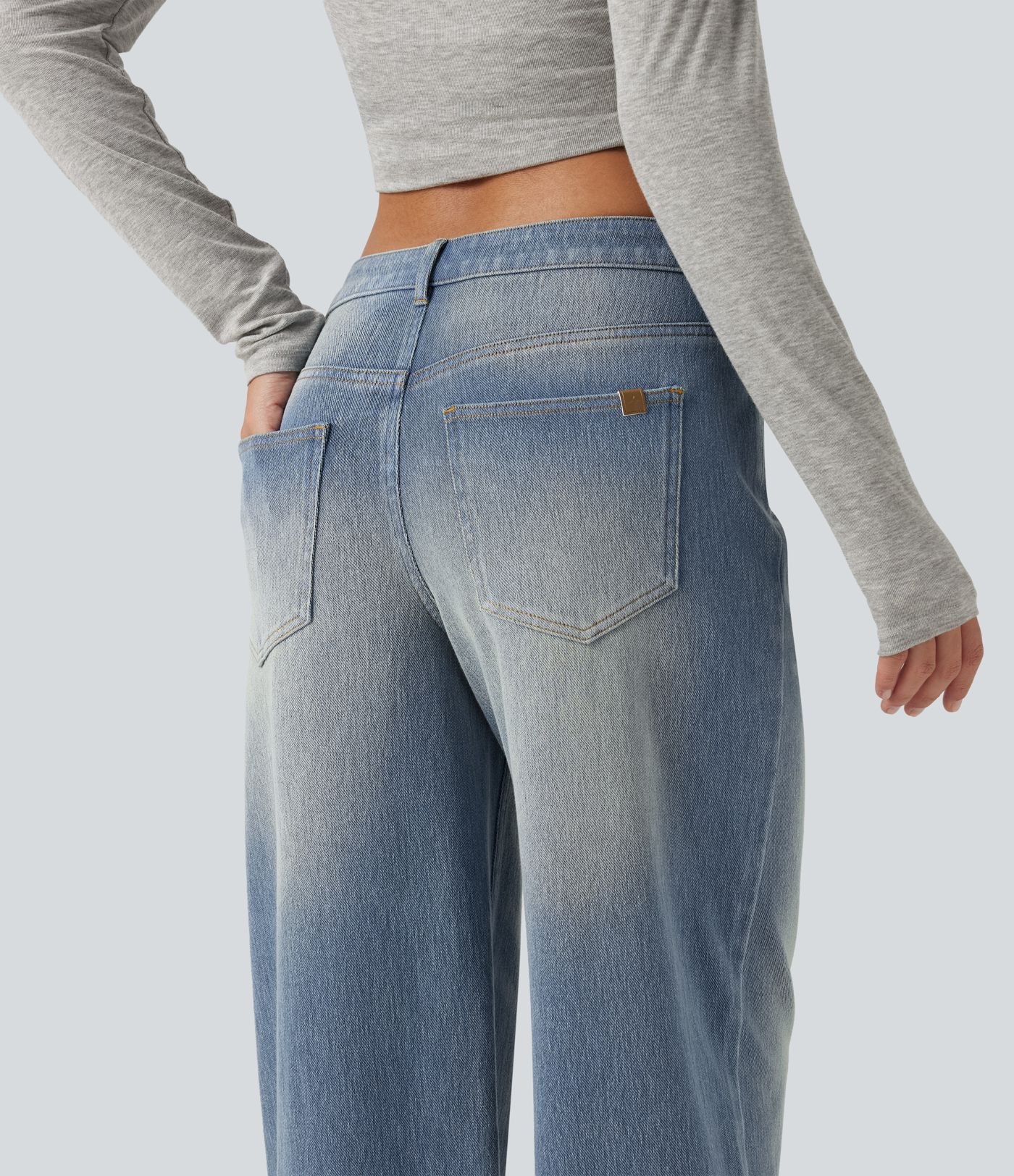 Halara Flex™ Low Rise Straight Leg Casual Jeans with Pockets