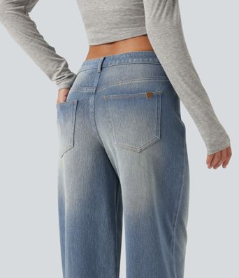 Halara Flex™ Low Rise Straight Leg Casual Jeans with Pockets