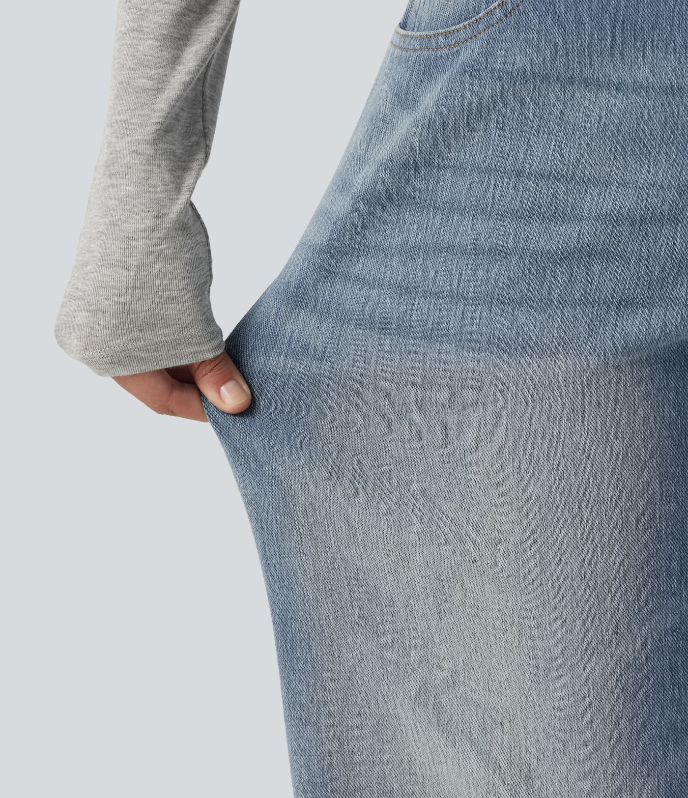 Halara Flex™ Low Rise Straight Leg Casual Jeans with Pockets