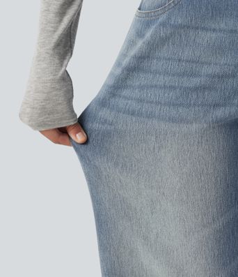 Halara Flex™ Low Rise Straight Leg Casual Jeans with Pockets