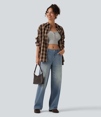Halara Flex™ Low Rise Straight Leg Casual Jeans with Pockets