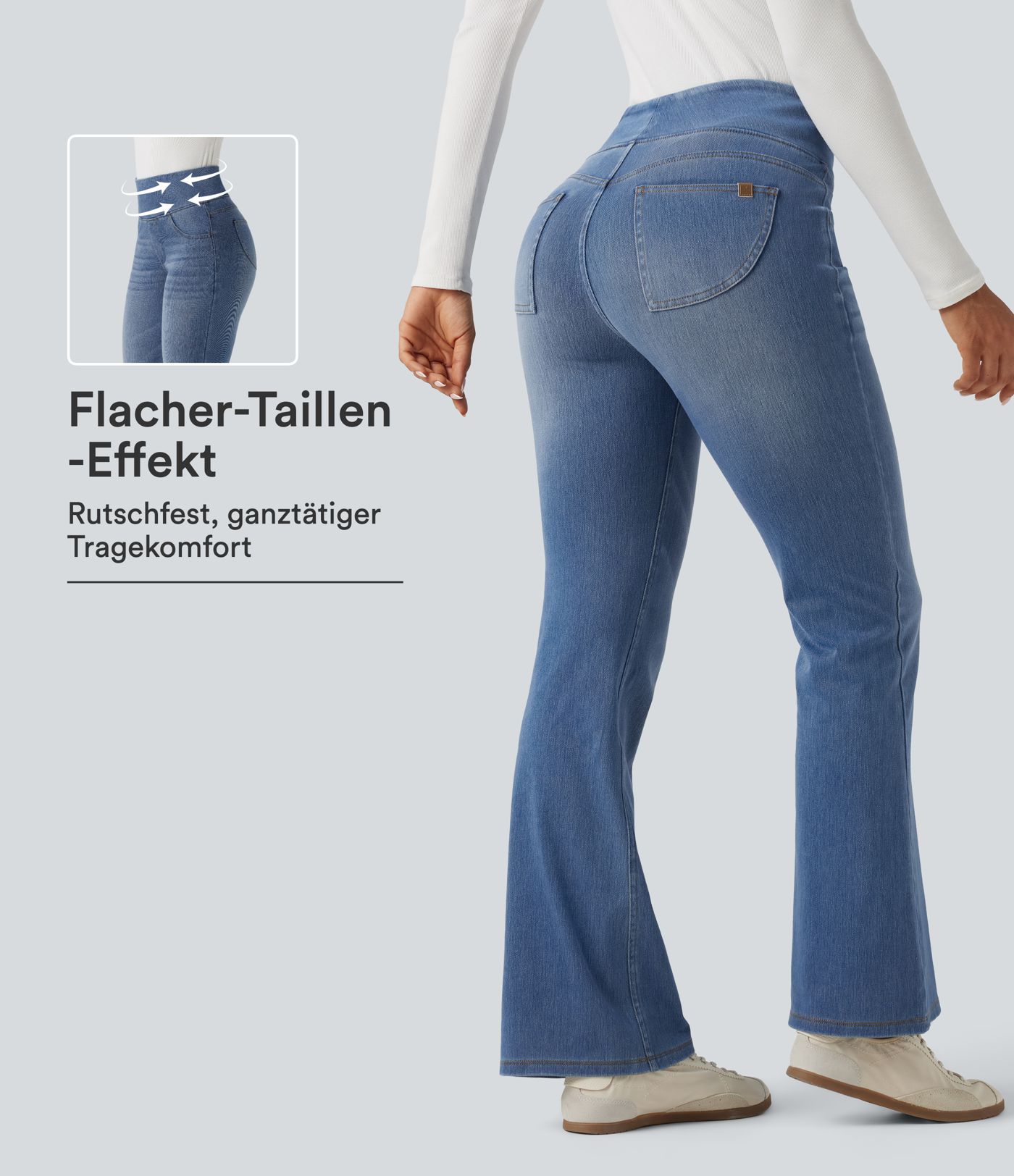 Halara Flex™ - Lässige Bootcut-Jeans mit hohem Bund, mehreren Taschen und Bauchkontrolle Halara Flex™ - Lässige Bootcut-Jeans mit hohem Bund, mehreren Taschen und Bauchkontrolle