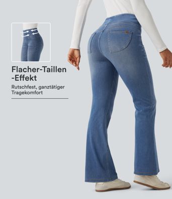 Halara Flex™ - Lässige Bootcut-Jeans mit hohem Bund, mehreren Taschen und Bauchkontrolle Halara Flex™ - Lässige Bootcut-Jeans mit hohem Bund, mehreren Taschen und Bauchkontrolle