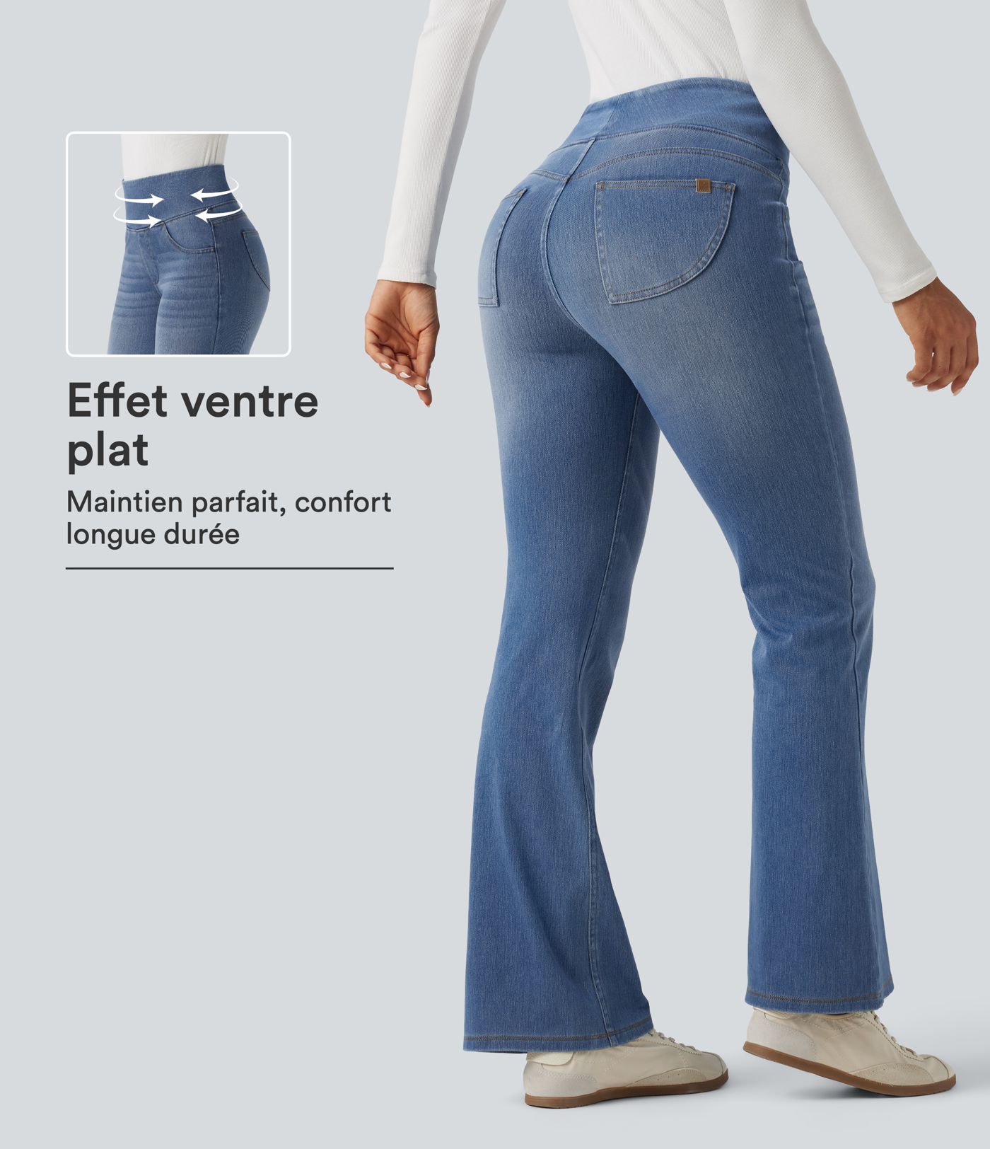 Jean bootcut Halara Flex™ taille haute gainant avec poches Jean bootcut Halara Flex™ taille haute gainant avec poches