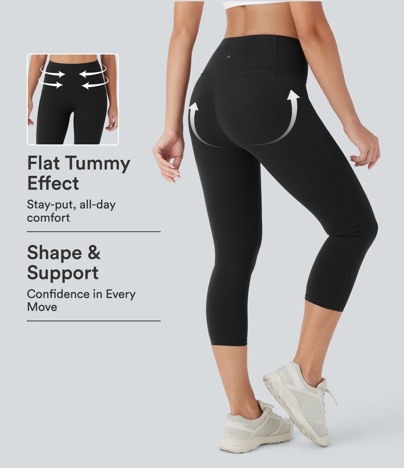 Halara UltraSculpt™ High Waisted Butt Lifting Tummy Control Shaping Capri Tights Women Active Scrunch Leggings with Pockets Halara UltraSculpt™ High Waisted Butt Lifting Tummy Control Shaping Capri Tights Women Active Scrunch Leggings with Pockets