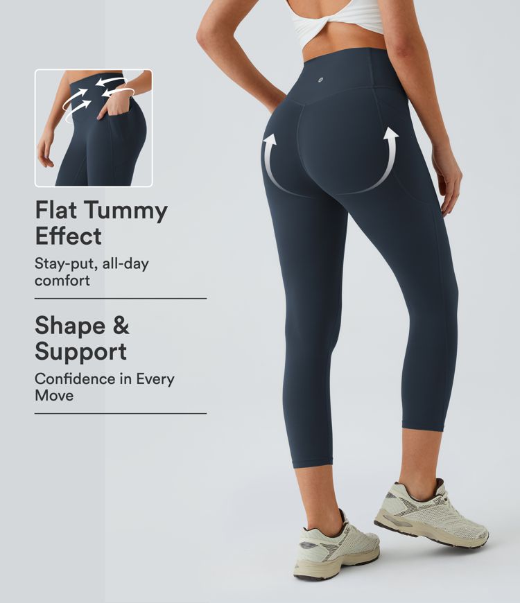 Halara UltraSculpt™ High Waisted Tummy Control Pocket Shaping Training Capri Leggings Halara UltraSculpt™ High Waisted Tummy Control Pocket Shaping Training Capri Leggings