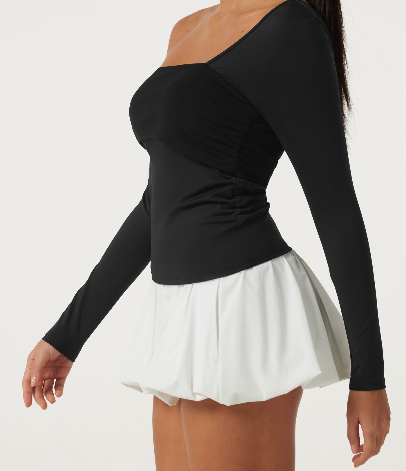 SoftlyZero™ Airy One Shoulder Asymmetric Long Sleeve Built-in Bra InstantCool Yoga Sports Top SoftlyZero™ Airy One Shoulder Asymmetric Long Sleeve Built-in Bra InstantCool Yoga Sports Top