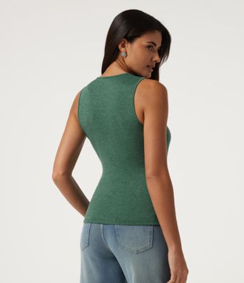V Neck Ruched Asymmetric Heathered Casual Tank Top V Neck Ruched Asymmetric Heathered Casual Tank Top