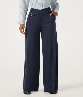 Mid Rise Crisscross Barrel Leg Work Pants with Pockets