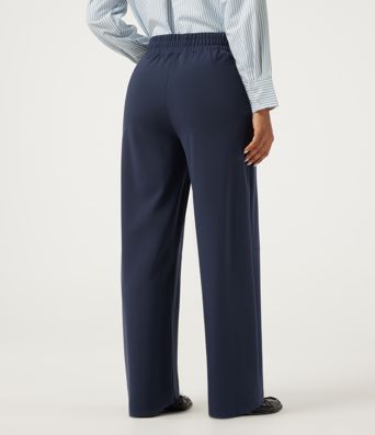 Mid Rise Crisscross Barrel Leg Work Pants with Pockets