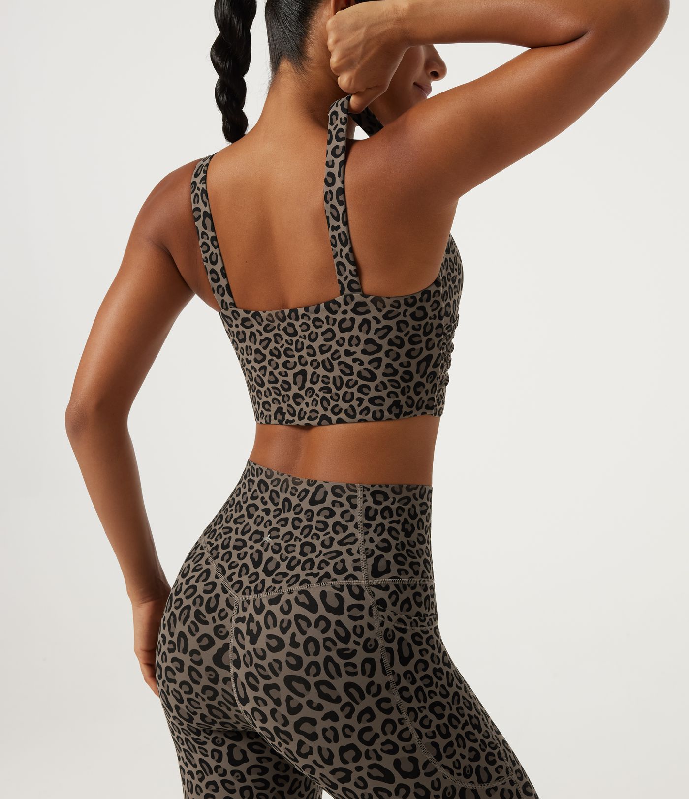 Halara UltraSculpt™ Leopard Print Light Support Molded Cups Push-Up Yoga Sports Bra