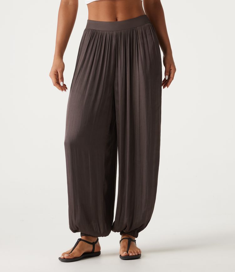 Mid Rise Ruched Casual Joggers with Pockets