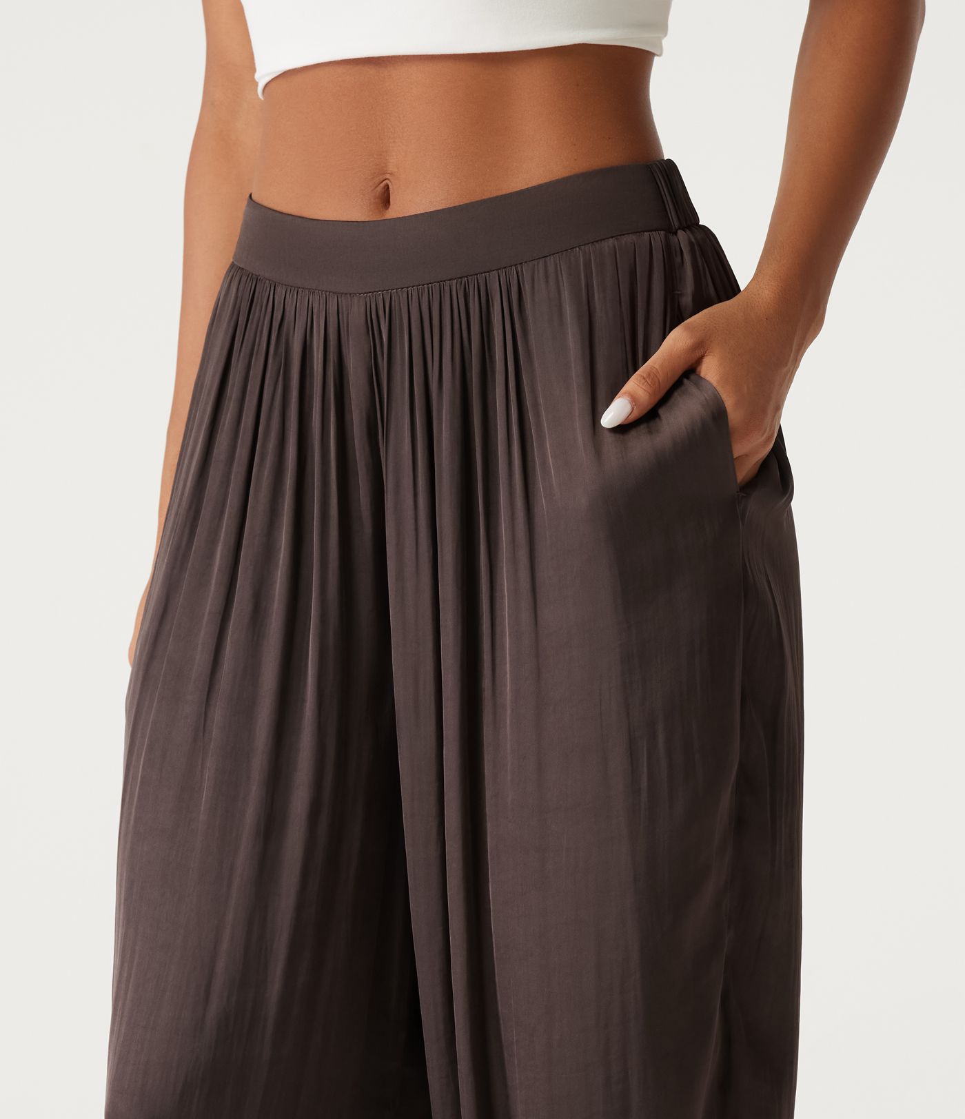 Mid Rise Ruched Casual Joggers with Pockets