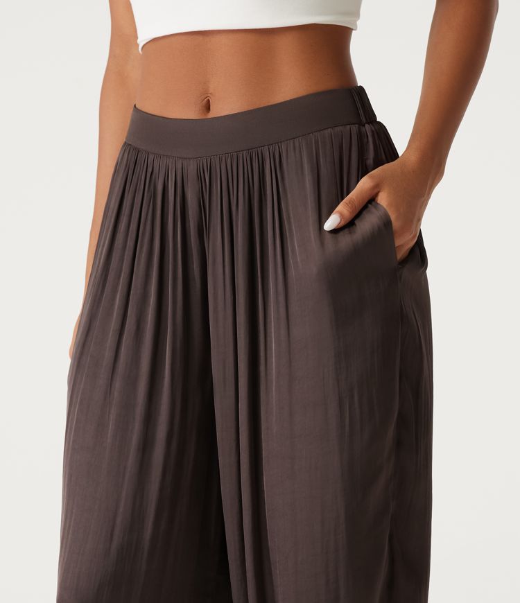 Mid Rise Ruched Casual Joggers with Pockets