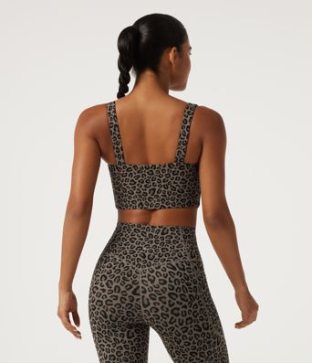 Halara UltraSculpt™ Leopard Print Light Support Molded Cups Push-Up Yoga Sports Bra