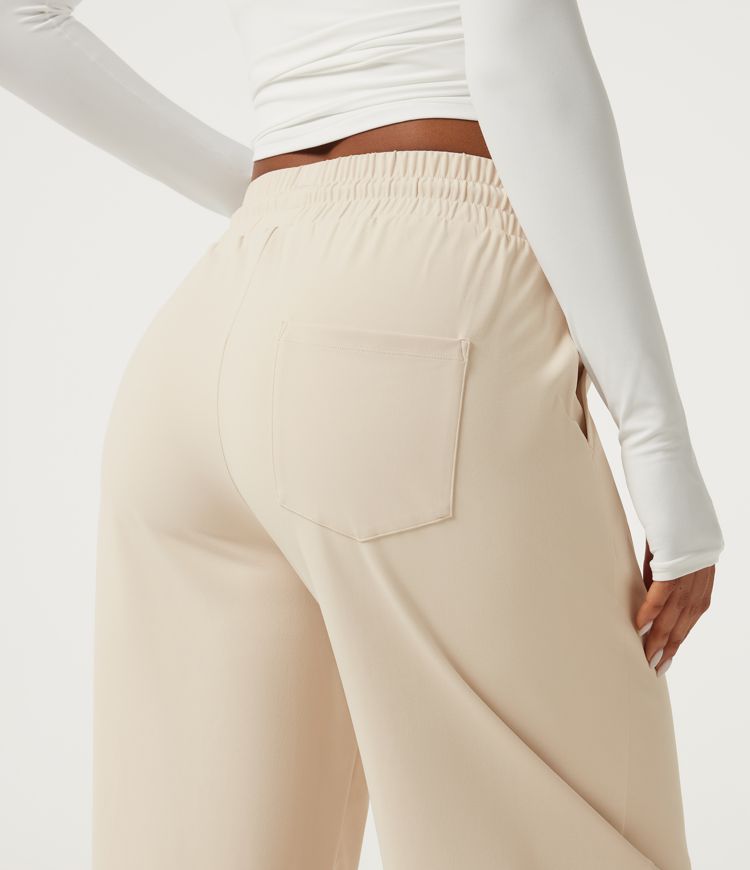 Halara DayStretch Mid Rise Kordelzug Barrel-Leg Freizeithose mit Taschen Halara DayStretch Mid Rise Kordelzug Barrel-Leg Freizeithose mit Taschen