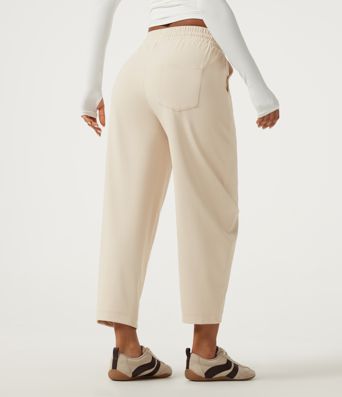 Halara DayStretch Mid Rise Kordelzug Barrel-Leg Freizeithose mit Taschen Halara DayStretch Mid Rise Kordelzug Barrel-Leg Freizeithose mit Taschen