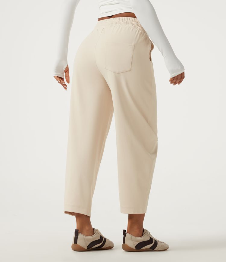 Halara DayStretch Mid Rise Kordelzug Barrel-Leg Freizeithose mit Taschen Halara DayStretch Mid Rise Kordelzug Barrel-Leg Freizeithose mit Taschen