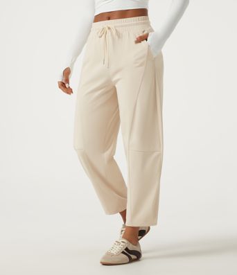 Halara DayStretch Mid Rise Kordelzug Barrel-Leg Freizeithose mit Taschen Halara DayStretch Mid Rise Kordelzug Barrel-Leg Freizeithose mit Taschen