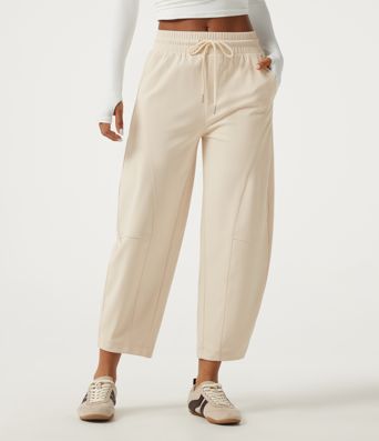 Halara DayStretch Mid Rise Kordelzug Barrel-Leg Freizeithose mit Taschen Halara DayStretch Mid Rise Kordelzug Barrel-Leg Freizeithose mit Taschen